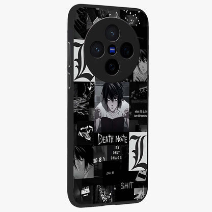 Midnight Chaos Mind Glass Case upright view showcasing expressive abstract artwork with bold dark theme.