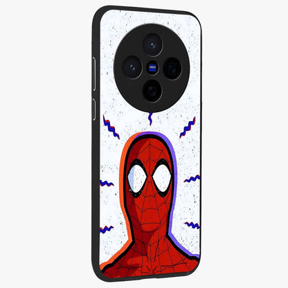 Omg Spiderman Glass Case upright view showcasing energetic superhero artwork with vibrant comic theme.