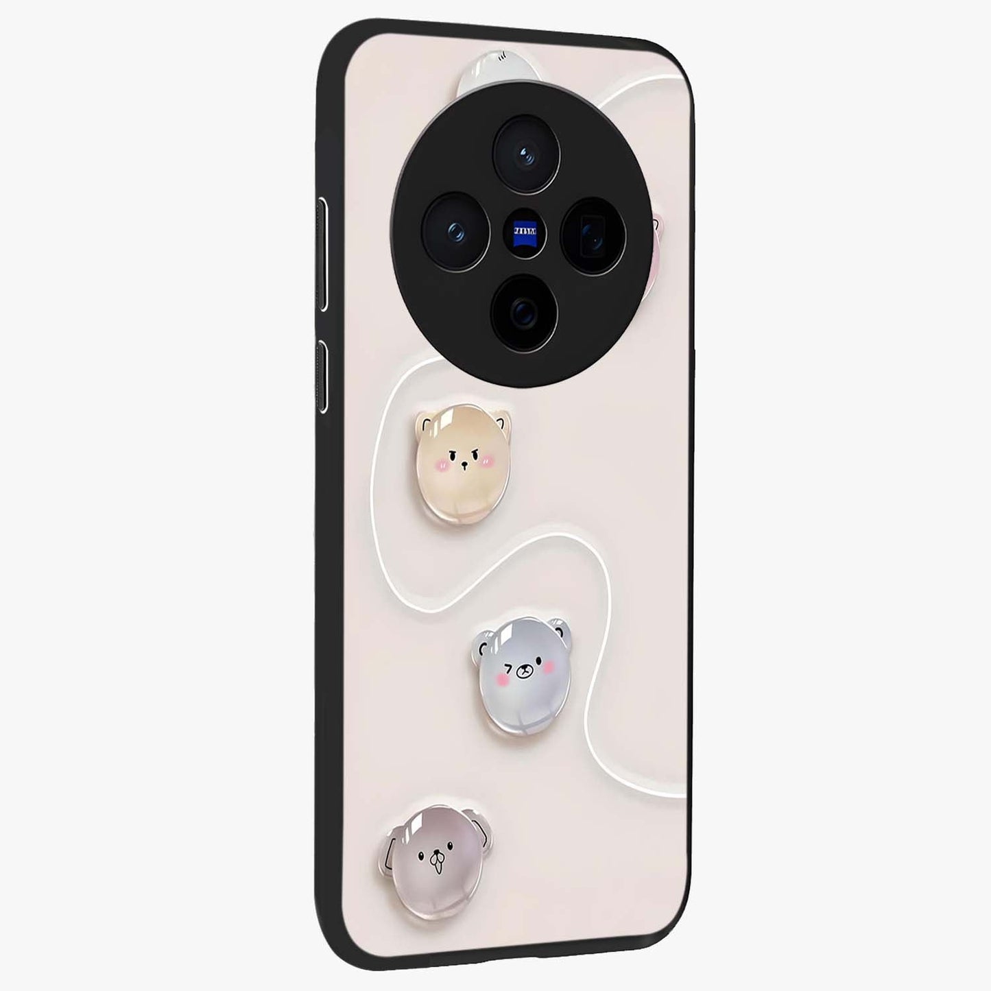 Puffy Face Parade Glass Case upright view showcasing adorable character artwork with cheerful animated theme.