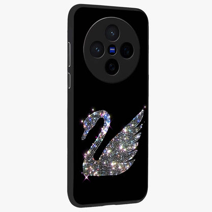 Starlit Swan Grace Glass Case upright view showcasing beautiful swan artwork with peaceful night themed design.