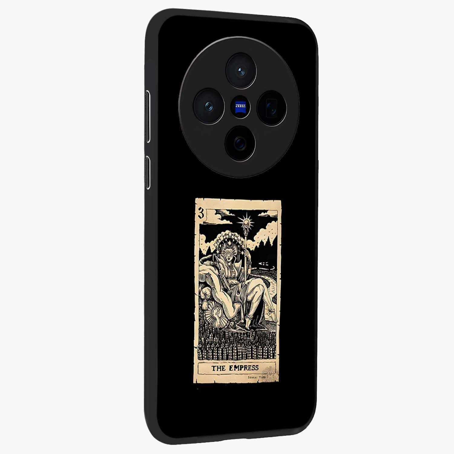 The Empress Glass Case upright view showcasing powerful empress themed artwork with luxurious artistic theme.