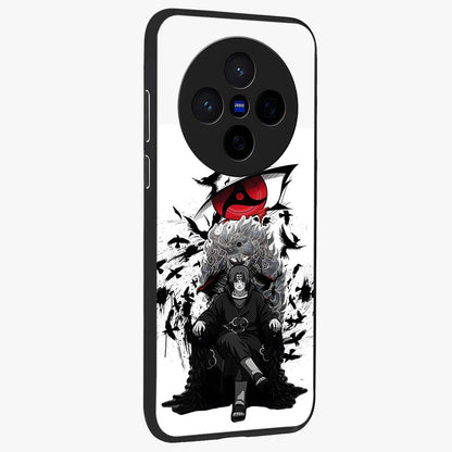 Uchiha Shadow Throne Glass Case upright view showcasing magical underwater galaxy artwork with vibrant cosmic theme.