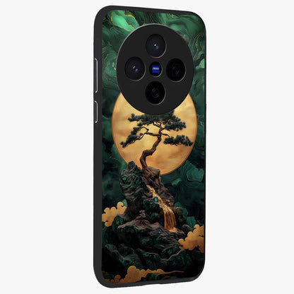 Zen Moon Rise Glass Case upright view showcasing serene moon artwork with tranquil night theme.