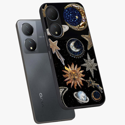 Celestial Gem Constellations Glass Case displayed in angled mockup highlighting gemstone inspired constellation design.