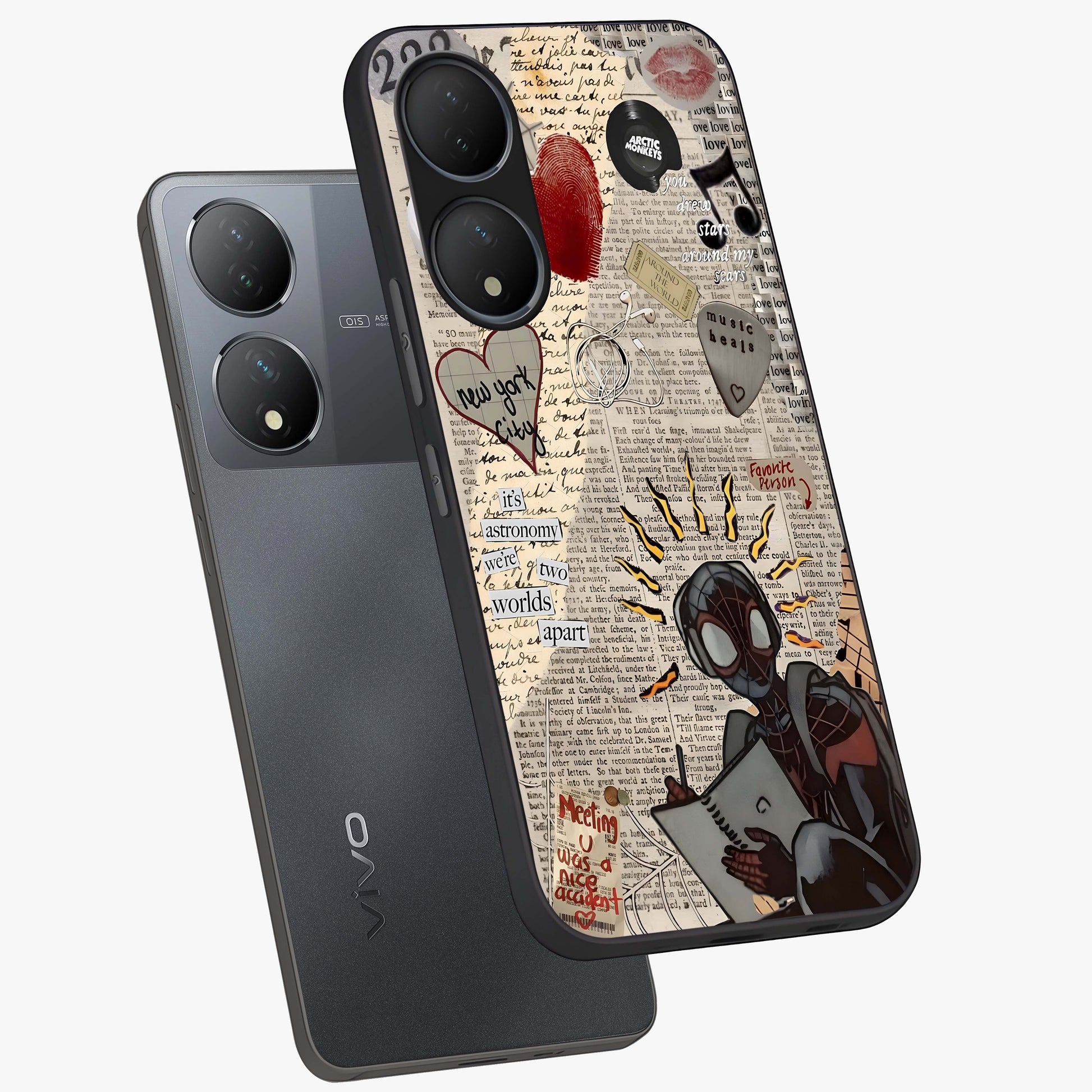 City Dream Sketch Glass Case displayed in angled mockup highlighting minimal city illustration with aesthetic sketch style.