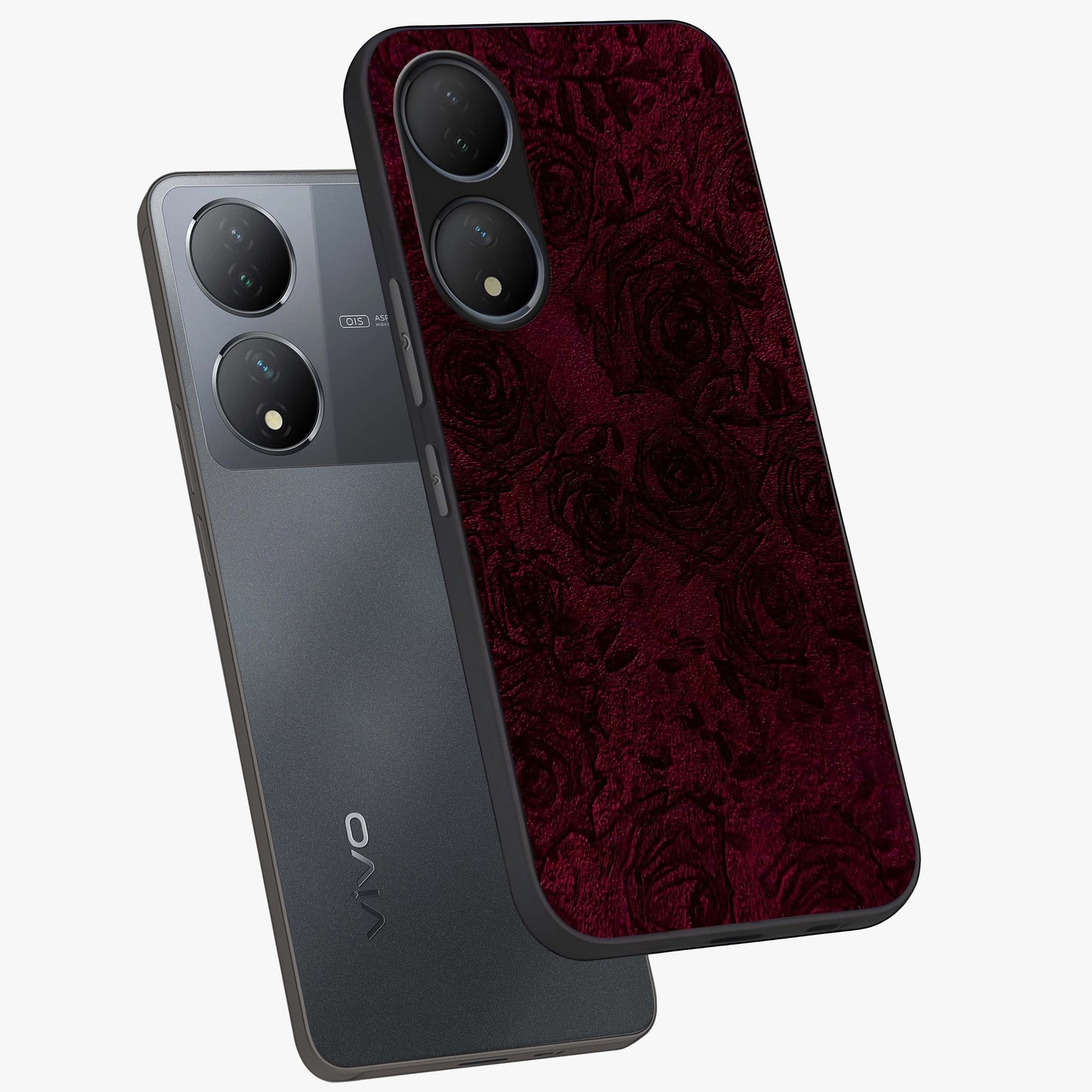 Crimson Fade Flow Glass Case displayed in angled mockup highlighting smooth gradient design with modern aesthetic style.