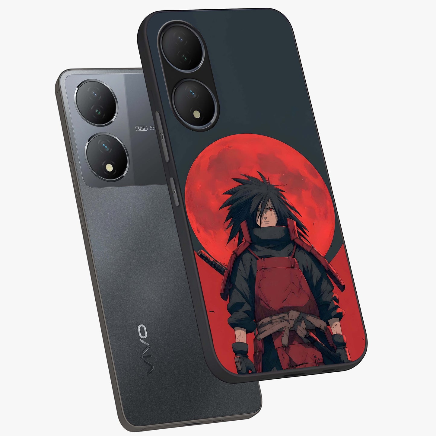 Crimson Moon Warlord Glass Case displayed in angled mockup highlighting dramatic crimson moon design with fantasy aesthetic.
