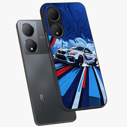 Drift Power Rush Glass Case displayed in angled mockup highlighting powerful drift car design with sporty aesthetic style.