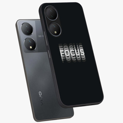 Focus Mode On Glass Case displayed in angled mockup highlighting clean minimal text artwork with modern aesthetic style.