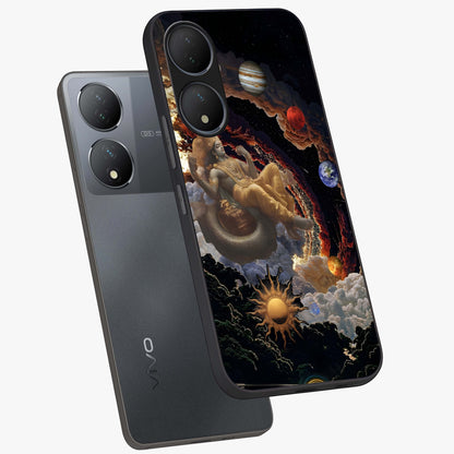 Galactic Divine God Glass Case displayed in angled mockup highlighting powerful celestial deity illustration with galactic aesthetic.
