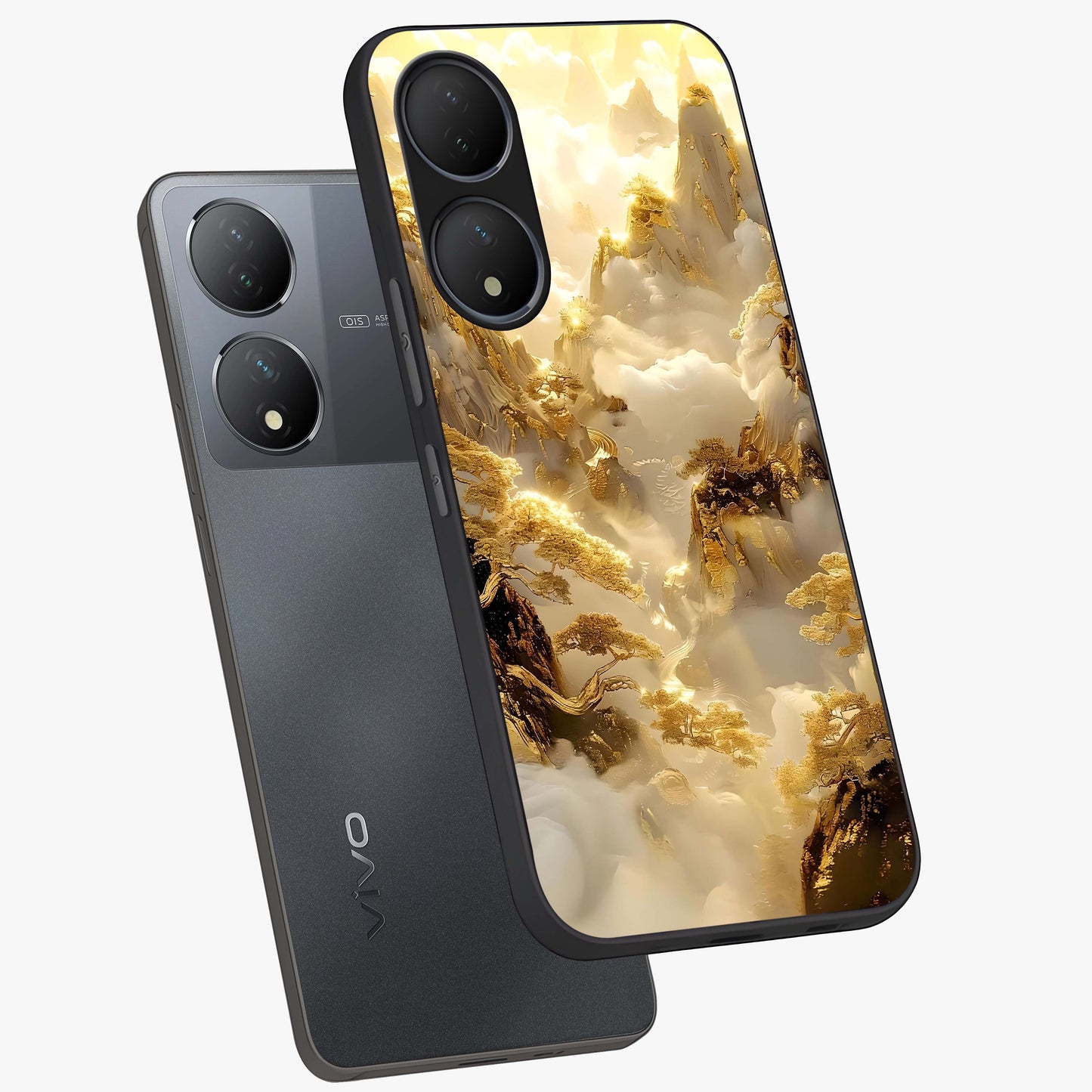 Gates Of Illumination Glass Case displayed in angled mockup highlighting radiant portal inspired design with fantasy aesthetic.