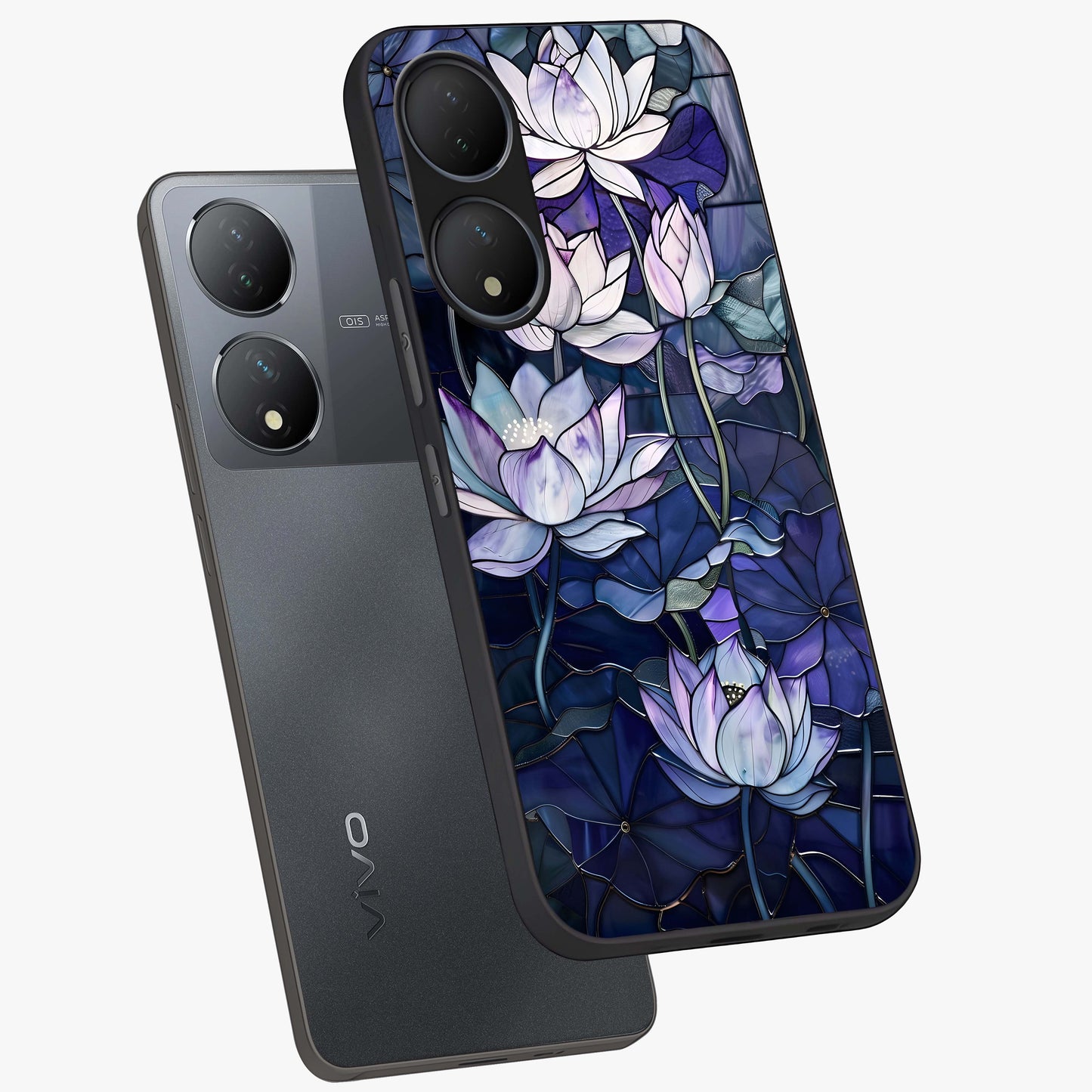 Gloss Petal Rush Glass Case displayed in angled mockup highlighting vibrant petal design with elegant floral aesthetic.