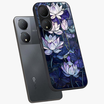 Gloss Petal Rush Glass Case displayed in angled mockup highlighting vibrant petal design with elegant floral aesthetic.