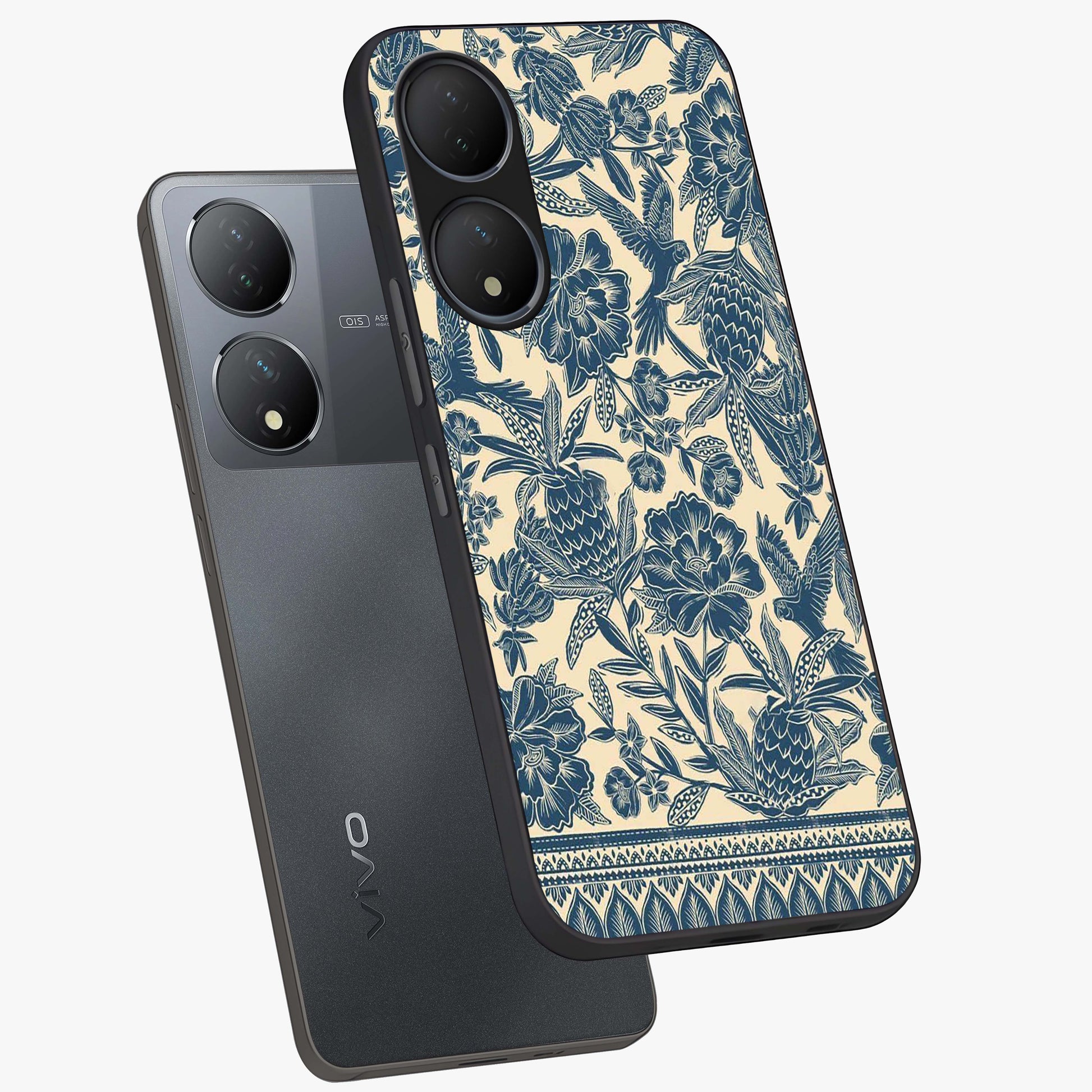 Heirloom Wild Bloom Glass Case displayed in angled mockup highlighting botanical bloom design with classic aesthetic style.