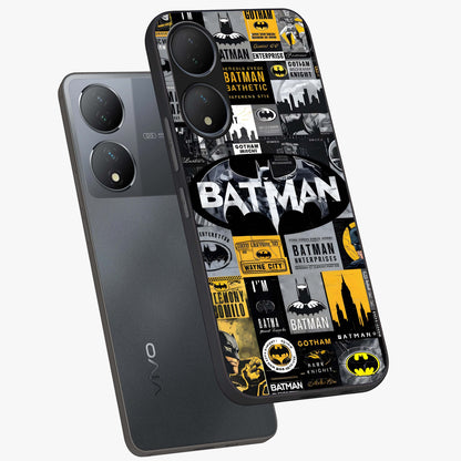 Knight Gotham Rise Glass Case displayed in angled mockup highlighting powerful knight silhouette design with dramatic aesthetic.