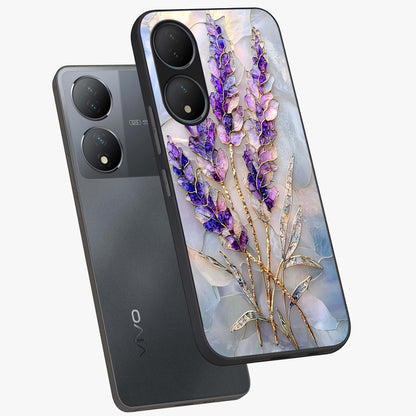 Lavender Dream Glow Glass Case displayed in angled mockup highlighting dreamy purple glow design with soft artistic style.