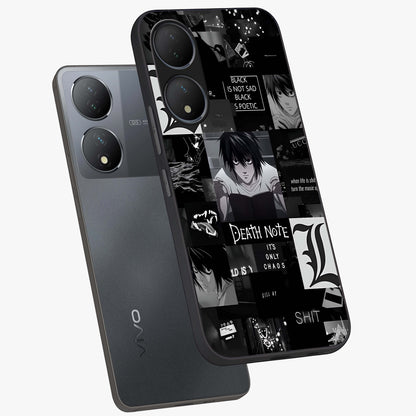 Midnight Chaos Mind Glass Case displayed in angled mockup highlighting chaotic artistic design with dramatic midnight aesthetic.