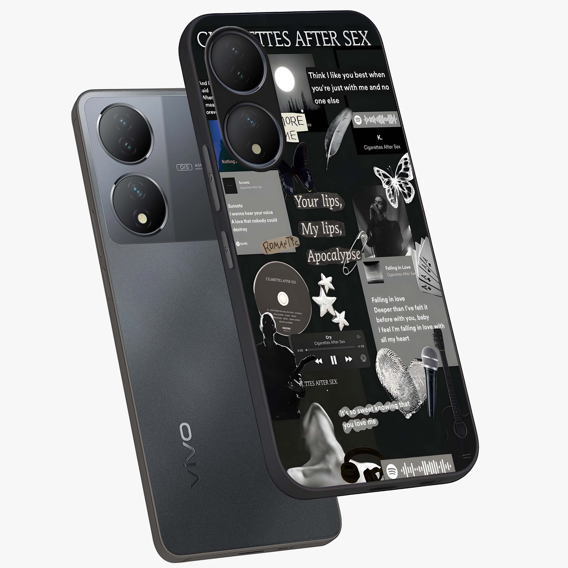 Midnight Love Echo Glass Case displayed in angled mockup highlighting elegant love inspired design with deep aesthetic style.