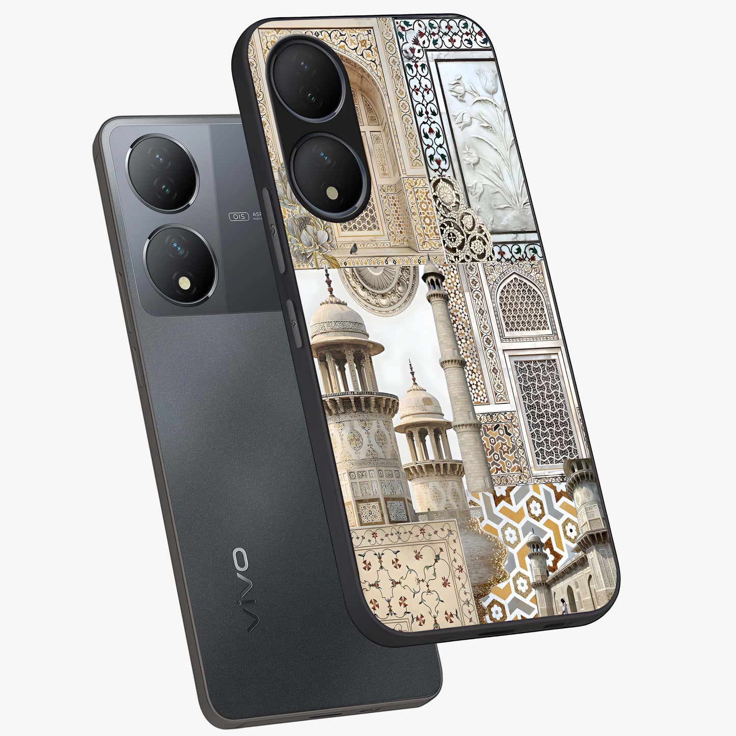 Mughal Marble Legacy Glass Case displayed in angled mockup highlighting elegant heritage marble artwork with royal aesthetic.