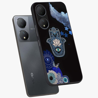 Mystic Hand Aura Glass Case displayed in angled mockup highlighting magical aura design with spiritual aesthetic style.