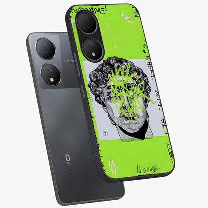 Neo Graffiti Rebellion Glass Case displayed in angled mockup highlighting urban street art design with rebellious aesthetic.