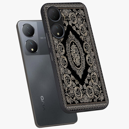 Noir Bloom Elegance Glass Case displayed in angled mockup highlighting refined flower design with stylish noir aesthetic.