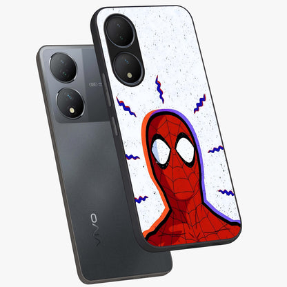 Omg Spiderman Glass Case displayed in angled mockup highlighting dynamic hero illustration with action comic aesthetic.