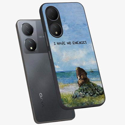Peace Beyond War Glass Case displayed in angled mockup highlighting meaningful message design with artistic aesthetic style.