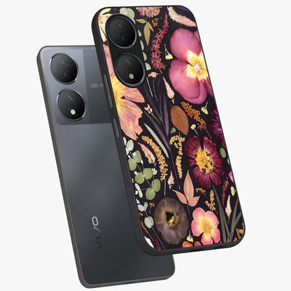 Petal Dream Tapestry Glass Case displayed in angled mockup highlighting decorative petal pattern with elegant botanical aesthetic.