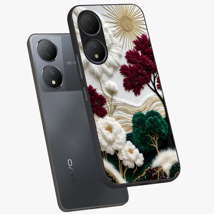 Radiant Bloom Elegance Glass Case displayed in angled mockup highlighting graceful floral design with radiant aesthetic style.