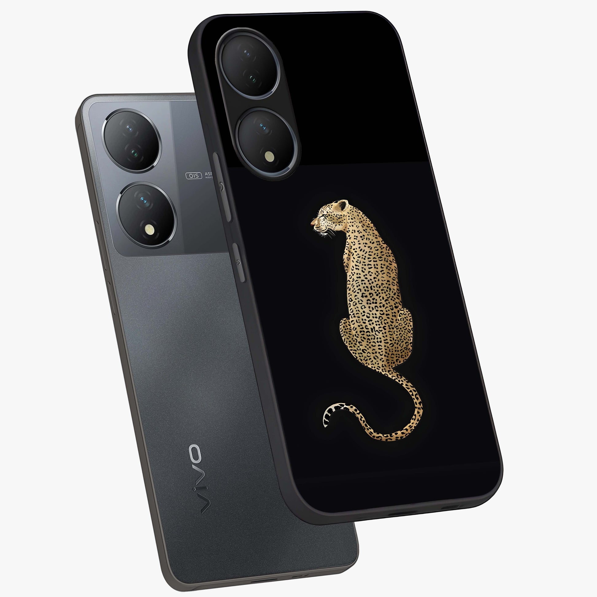 Regal Leopard Glass Case displayed in angled mockup highlighting powerful animal illustration with stylish wild aesthetic.