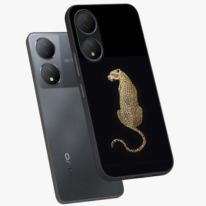 Regal Leopard Glass Case displayed in angled mockup highlighting powerful animal illustration with stylish wild aesthetic.