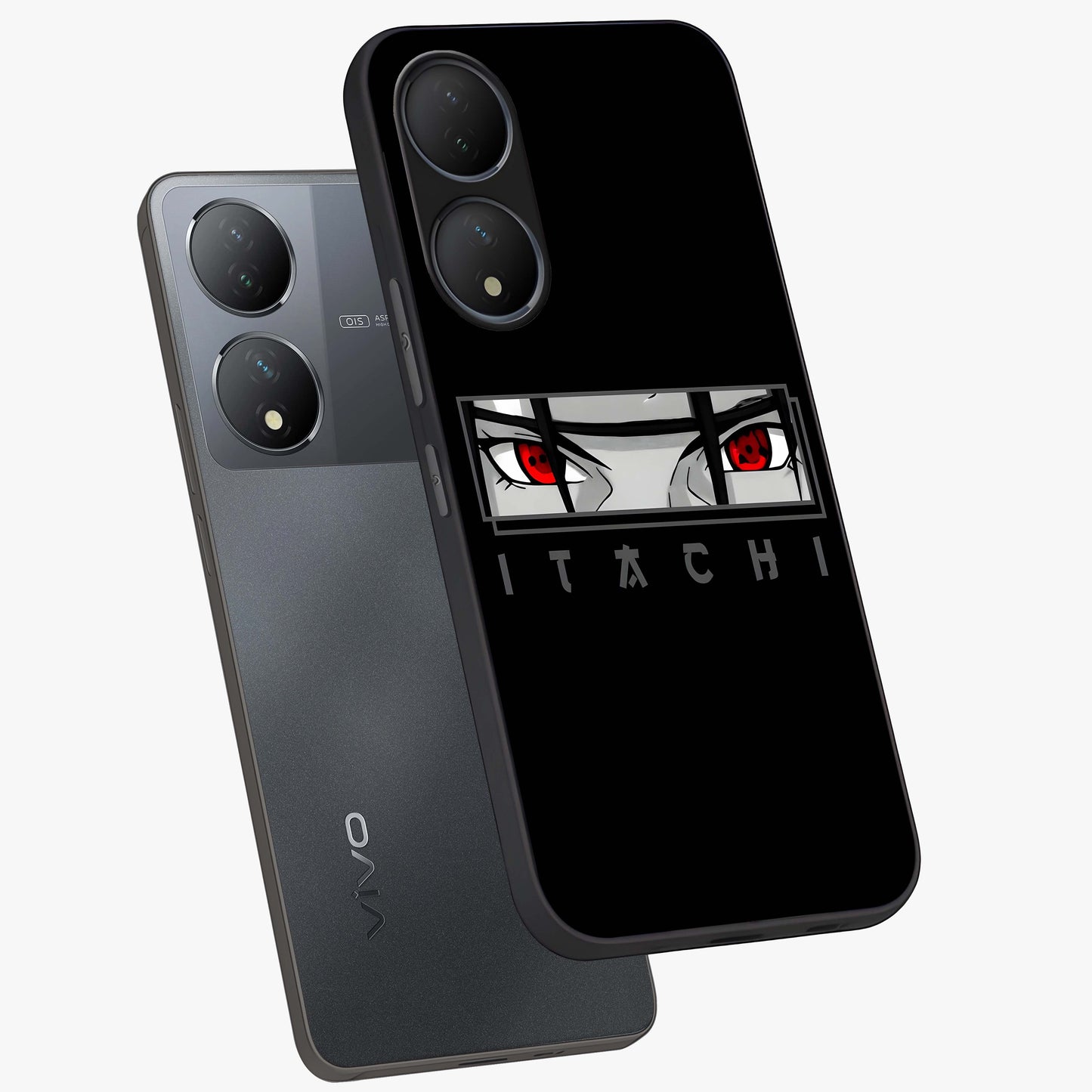 Scarlet Gaze Dominance Glass Case displayed in angled mockup highlighting intense visual design with bold scarlet aesthetic.