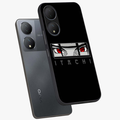 Scarlet Gaze Dominance Glass Case displayed in angled mockup highlighting intense visual design with bold scarlet aesthetic.