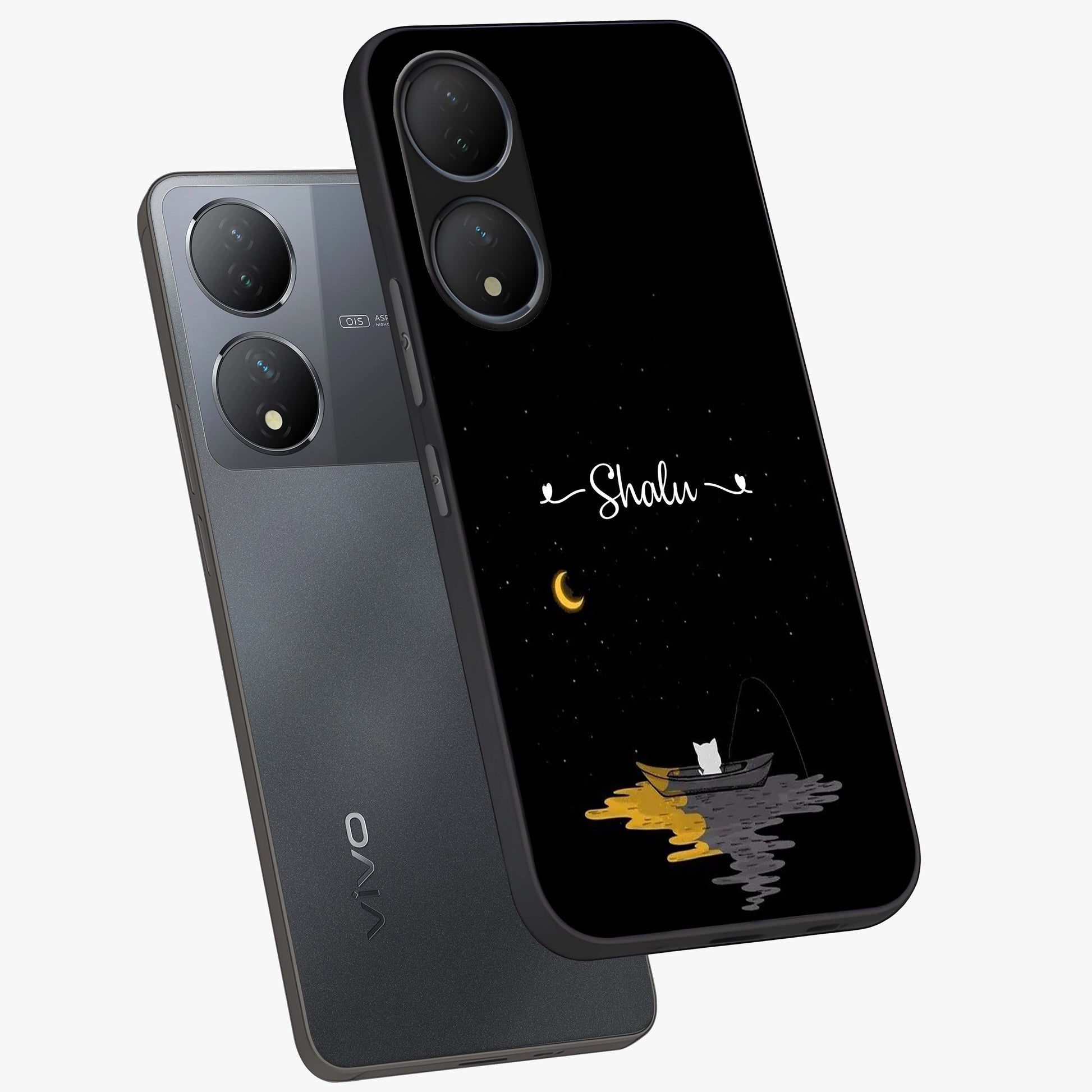 Silent Night Row Glass Case displayed in angled mockup highlighting peaceful evening design with dreamy night aesthetic.