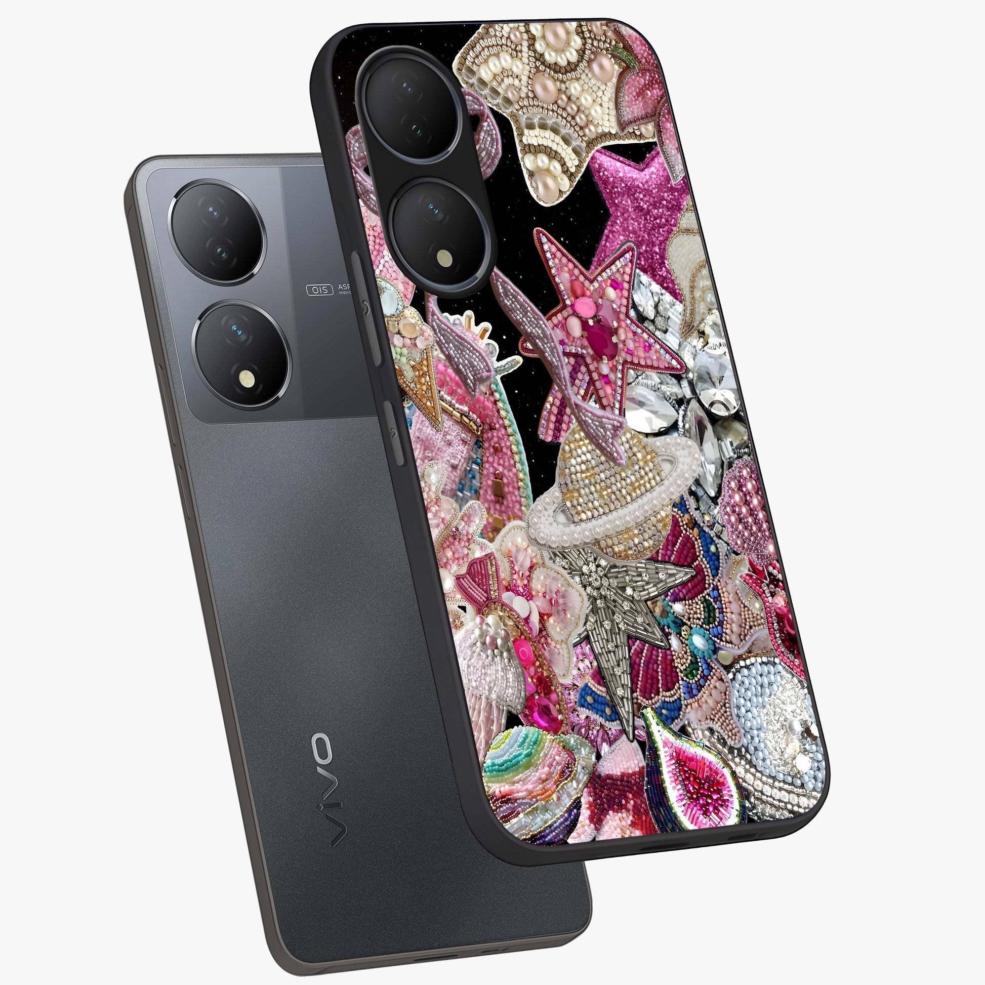 Starlit Jewel Dream Glass Case displayed in angled mockup highlighting glowing celestial jewel design with dreamy aesthetic.