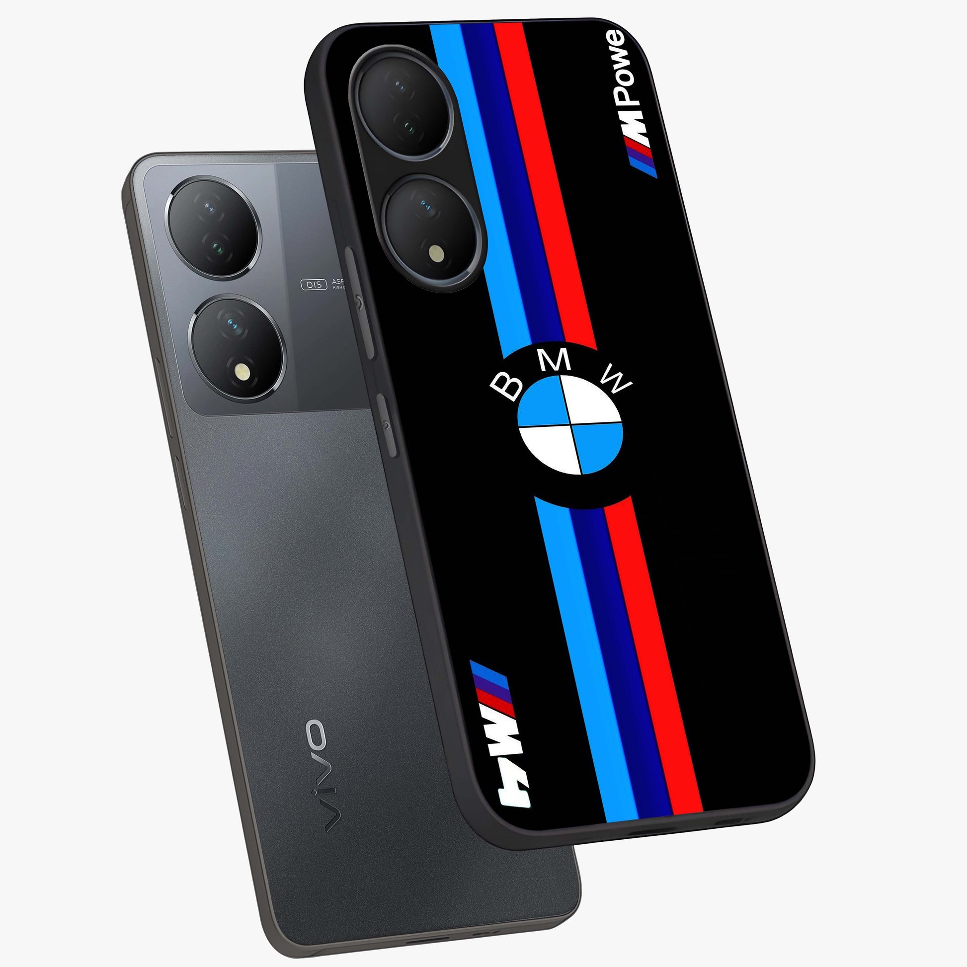 Turbo BMW Beast Glass Case displayed in angled mockup highlighting sleek racing car design with bold automotive aesthetic.