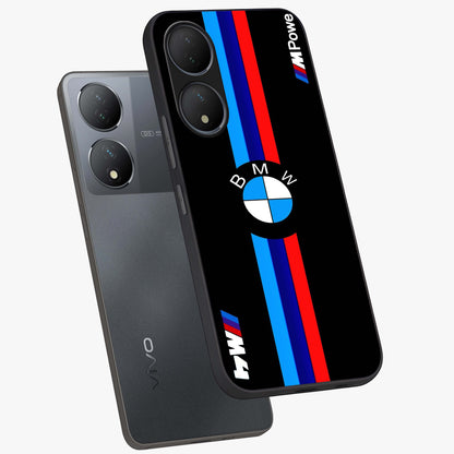 Turbo BMW Beast Glass Case displayed in angled mockup highlighting sleek racing car design with bold automotive aesthetic.