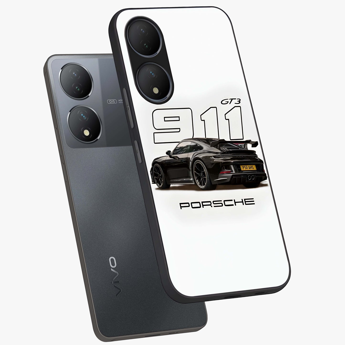 Turbo Legacy Icon Glass Case displayed in angled mockup highlighting dynamic automotive design with performance aesthetic.