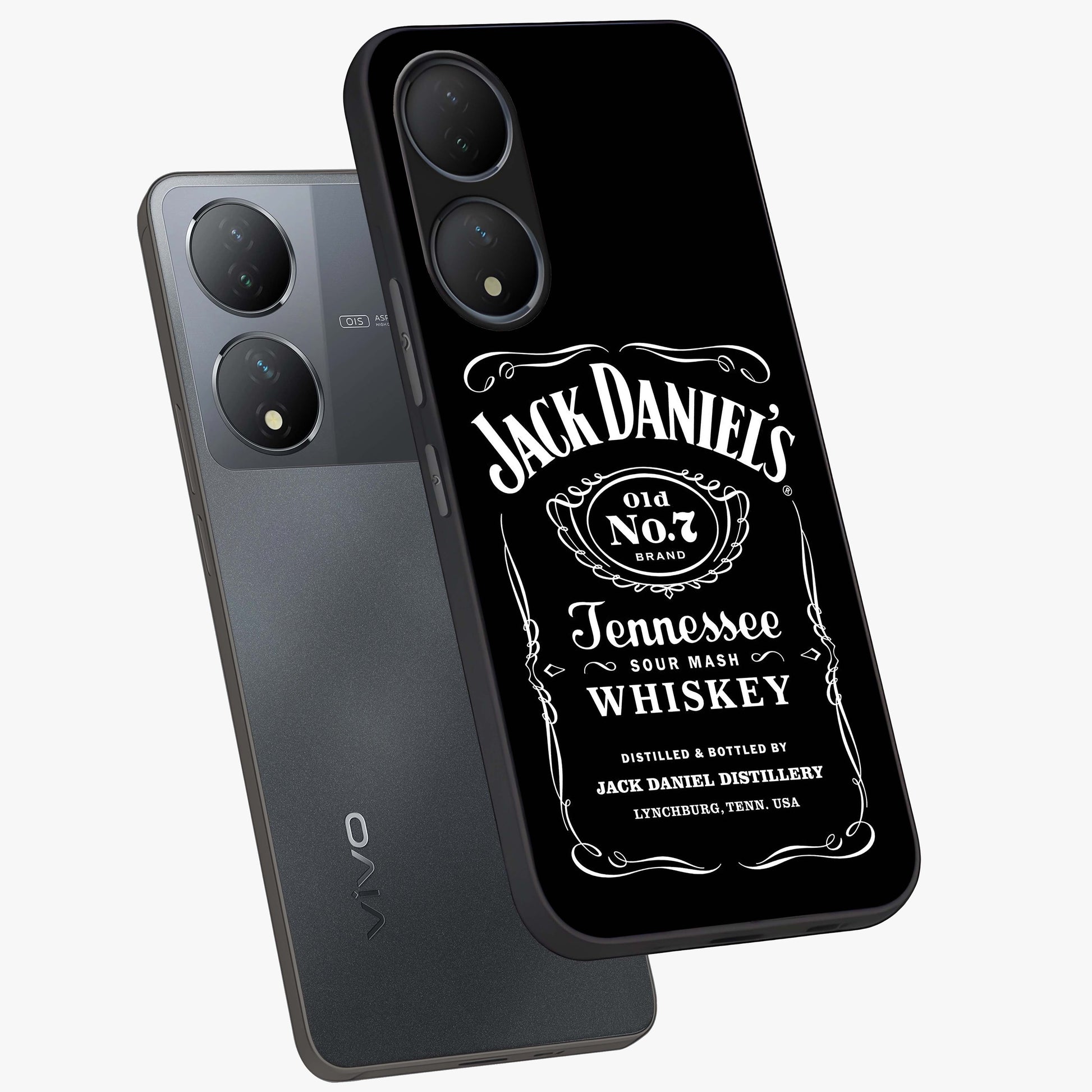 Vintage Whiskey Heritage Glass Case displayed in angled mockup highlighting retro beverage themed design with heritage aesthetic.