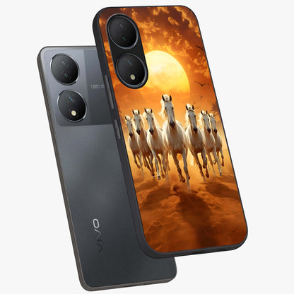 Wild Sunset Majesty Glass Case displayed in angled mockup highlighting vibrant sunset sky design with scenic aesthetic.
