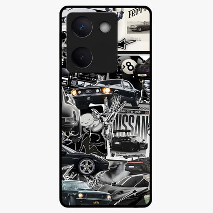 Aesthetic Dark Love Glass Case showing flat back view with dark romantic artwork and glossy glass finish.