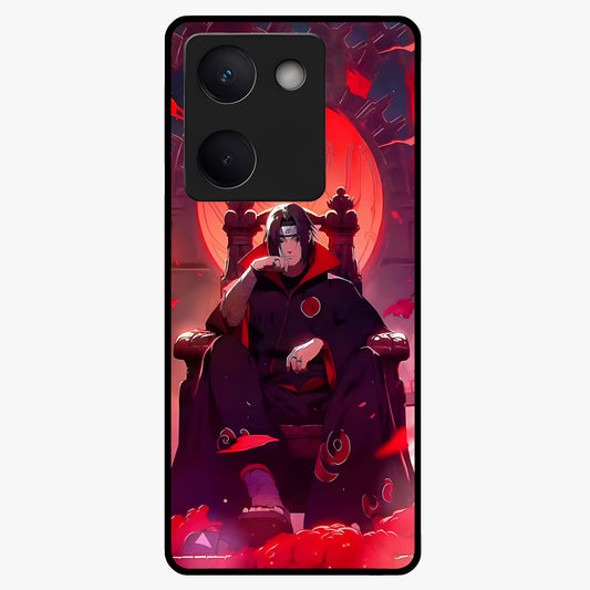 Blood Moon Sovereign Glass Case showing flat back view with mystical blood moon artwork and glossy glass finish.