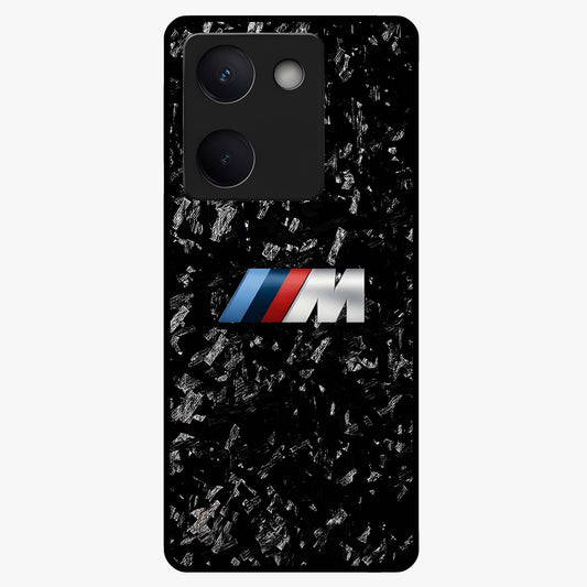 Carbon Speed Mark Glass Case showing flat back view with sporty carbon pattern artwork and glossy glass finish.