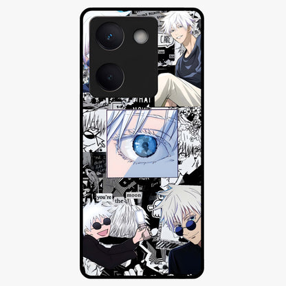 Infinity Sorcerer Chaos Glass Case showing flat back view with mystical sorcerer themed artwork and glossy glass finish.