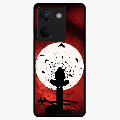 Itachi Limited Edition Naruto Anime Glass Case showing flat back view with iconic anime character artwork and glossy glass finish.