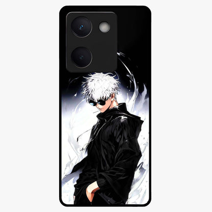 Limitless Shadow King Glass Case showing flat back view with powerful shadow warrior artwork and glossy glass finish.