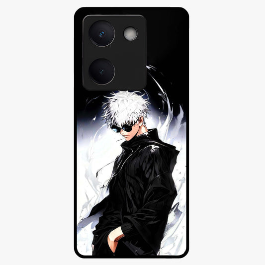 Limitless Shadow King Glass Case showing flat back view with powerful shadow warrior artwork and glossy glass finish.
