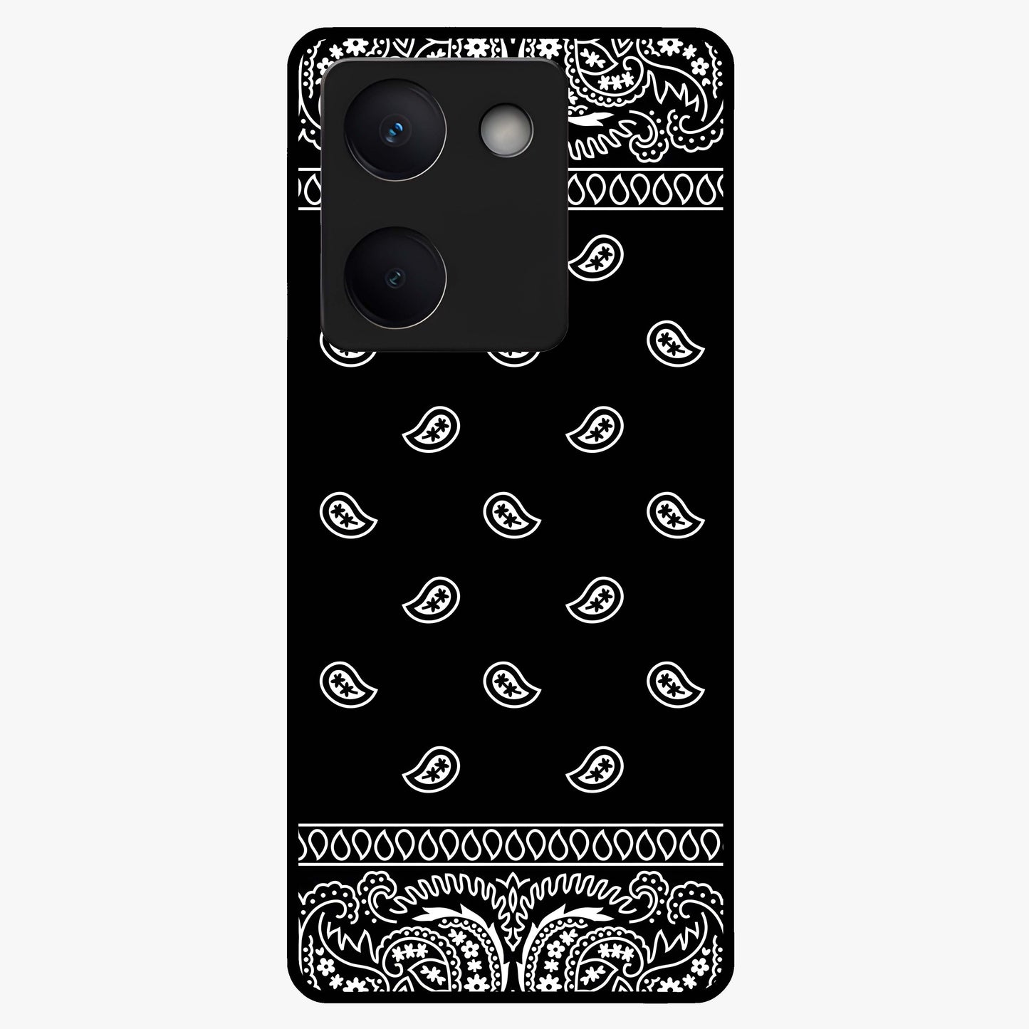 Retro Rebel Threads Glass Case showing flat back view with vintage street style artwork and glossy glass finish.