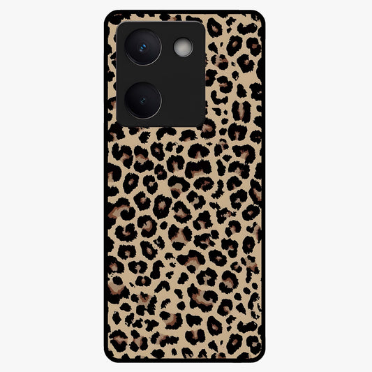 Savage Chic Pattern Glass Case showing flat back view with stylish patterned artwork and glossy glass finish.